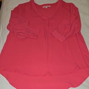 Rose + Olive Long Sleeve Coral Top